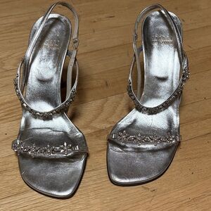 Elegant Silver Strappy Sandals